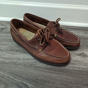 Rockport Boat Shoes Men's Size 10 Brown Leather